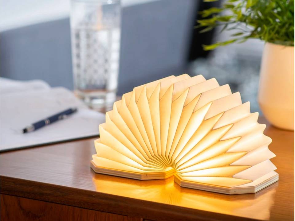 Gingko Smart Accordeon bamboe lamp