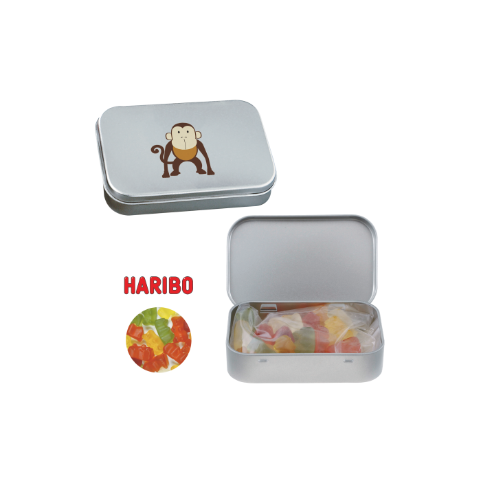 Scharnierblik met Haribo gummibeertjes snoepgoed