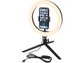 Studio ring light with phone holder and tripod