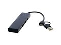 Rise RCS recycled aluminium USB 2.0 hub 6