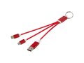 Metal 4-in-1 recycled aluminium charging cable with keychain