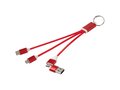 Metal 4-in-1 recycled aluminium charging cable with keychain 5