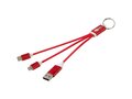 Metal 4-in-1 recycled aluminium charging cable with keychain 1