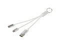 Metal 4-in-1 recycled aluminium charging cable with keychain 12