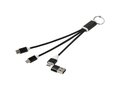 Metal 4-in-1 recycled aluminium charging cable with keychain 22