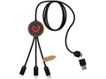 SCX.design C37 3-in-1 rPET light-up logo charging cable with round wooden casing 1