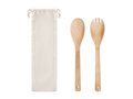 Set of bamboo salad utensils