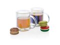 Deluxe double wall electroplated glass mug