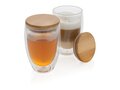 Double wall borosilicate glass with bamboo lid 350ml 6