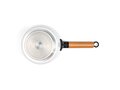 Sauce pan with wooden handles 1