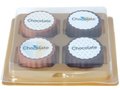 Logo bonbon, dark or milk chocolate with praline - 4 pieces