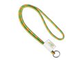 Custom-made polyester lanyard with two-color cord and full-color or woven label – fully custom design
