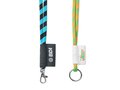 Custom-made polyester lanyard with two-color cord and full-color or woven label – fully custom design 3
