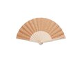 Wood hand fan with cork fabric 3