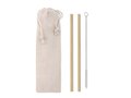 Bamboo straw with brush in pouch