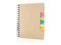 A5 Kraft spiral notebook with sticky notes