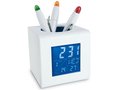 Weather station with pen holder