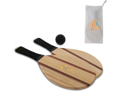 Wooden frescobol beach set