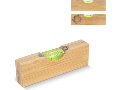 Bottle opener spirit level bamboo