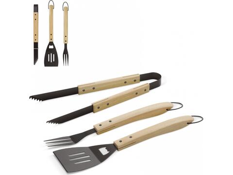 Barbecue tool set wood