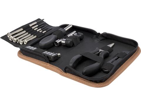 Spike 24-piece RCS recycled plastic tool set with cork pouch