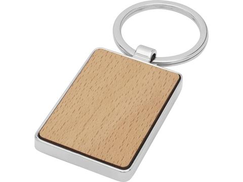 Mauro beech wood rectangular keychain