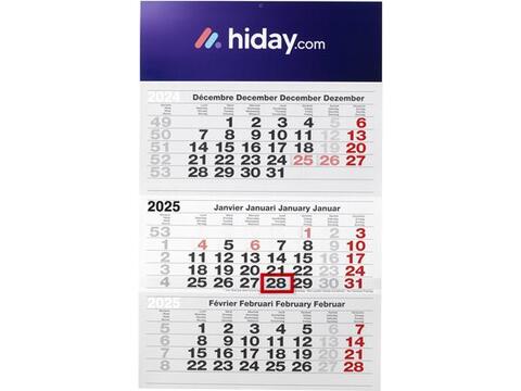 Jumbo Three-Month Calendar