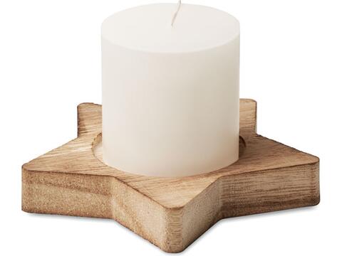 Candle on star wooden base