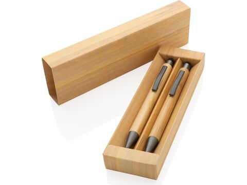 FSC® bamboo modern pen set in box