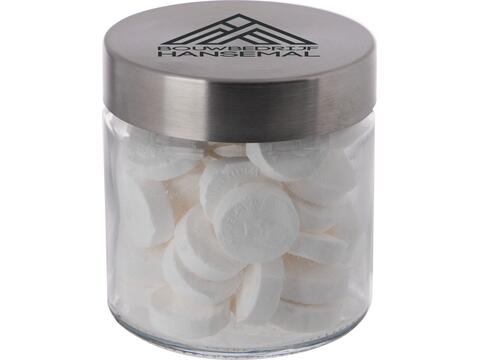 Glass jar stainless steel lid 0,35l with Wilhelmina mints