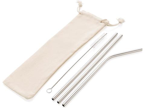 Reusable stainless steel 3 pcs straw set