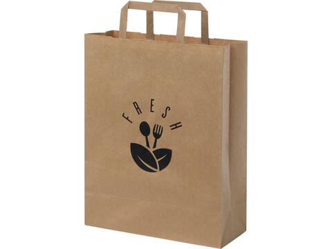 Kraft 80-90 g/m2 paper bag with flat handles - medium