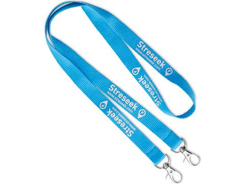 Custom-Made Polyester Lanyard with Double Clip and Screen Print – Fully Personalized Design