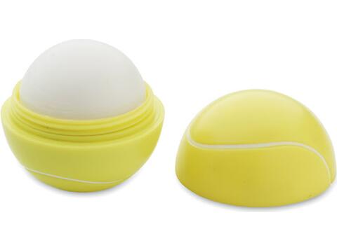 Lip balm in tennis ball shape