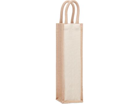 Jute wine bag for one bottle