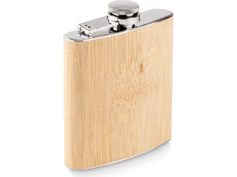 Bamboo slim hip flask 175ml