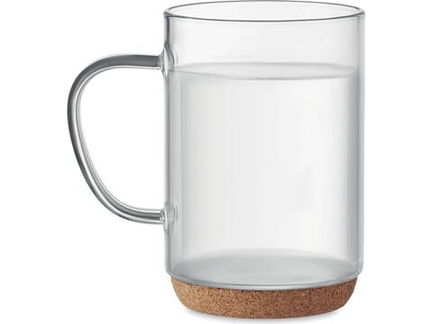 Glass mug 400ml with cork base