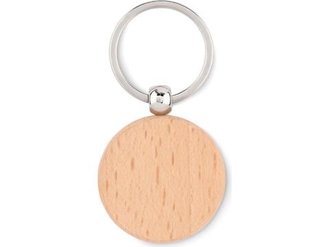 Round wooden key ring