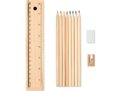 Stationery set in wooden box