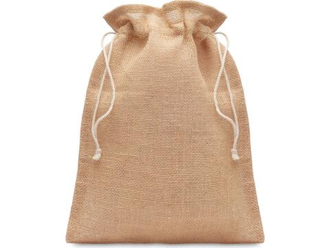 Small jute gift bag 14 x 22 cm