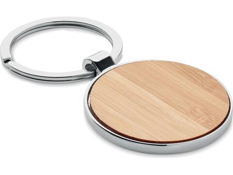 Round key ring metal bamboo