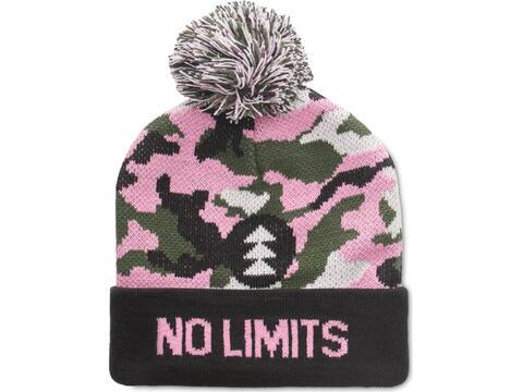 Custom-made RPET Jacquard beanie with pompom – fully custom design
