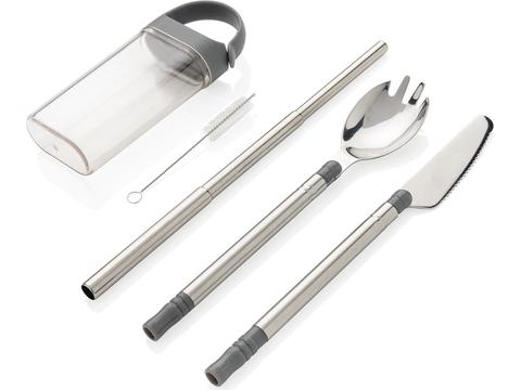 Pocketsize reusable cutlery set on-the-go