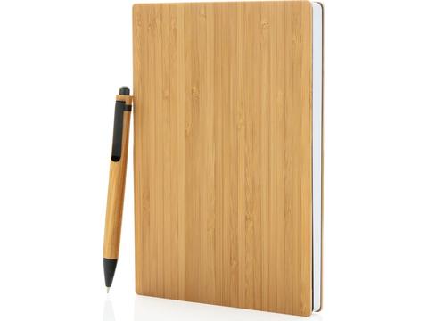 A5 Bamboo notebook & pen set