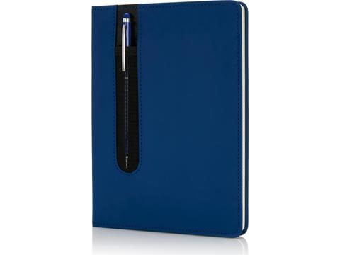 Standard hardcover PU A5 notebook with stylus pen