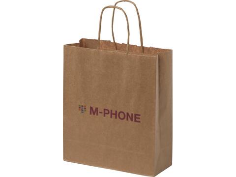 Kraft 80 g/m2 paper bag with twisted handles - small