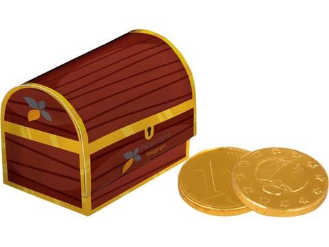 Treasury box with chocolate coins