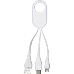 Oplaadkabel met USB-C, standaard USB en Lightning aansluiting