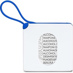 Houder met Alcoholdoekjes-blauw achterzijde