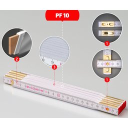 Houten duimstok vouwmeters Classic PF10